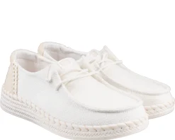 Hey Dude Wendy Woven White Sneakers