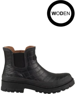 Woden Liv Croco enkellaarzen